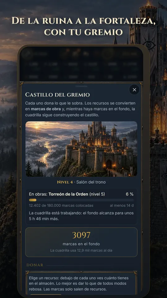 El castillo del gremio: se construye y se defiende en equipo