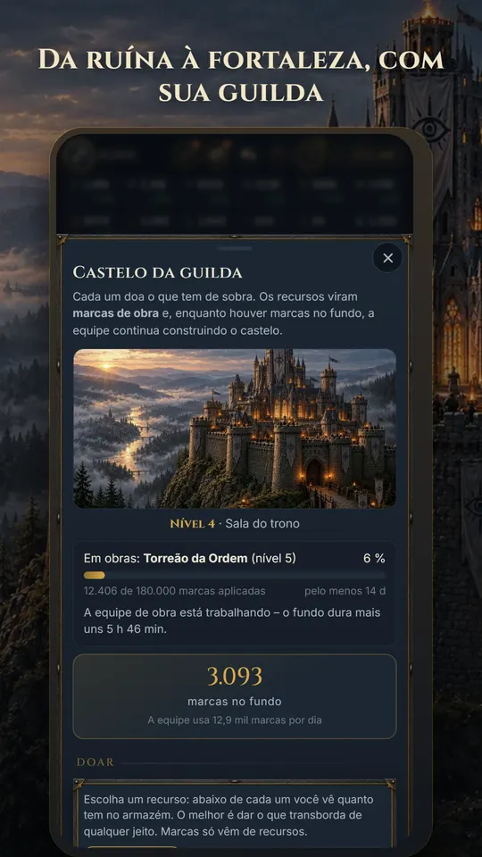 O castelo da guilda: construído e defendido em equipe